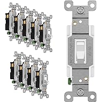 thumbnail image 2 of 4 Way Switch ENERLITES 4-Way Toggle Light Switch With Wall Plate, Four Way, Side Wiring, Copper Wire Only, Grounding Screw, Residential Grade, 15A 125VAC 60Hz, UL Listed, 84150-BKWP, Black 4 Way Switch White 2 of 12