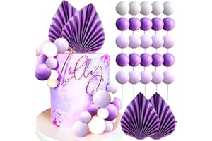 ROARING GOOD TIME Purple Cake Decoration Lavender Purple Balls Cake Topper Baby Shower Cake Decoration for Wedding Bridal Shower Birthday