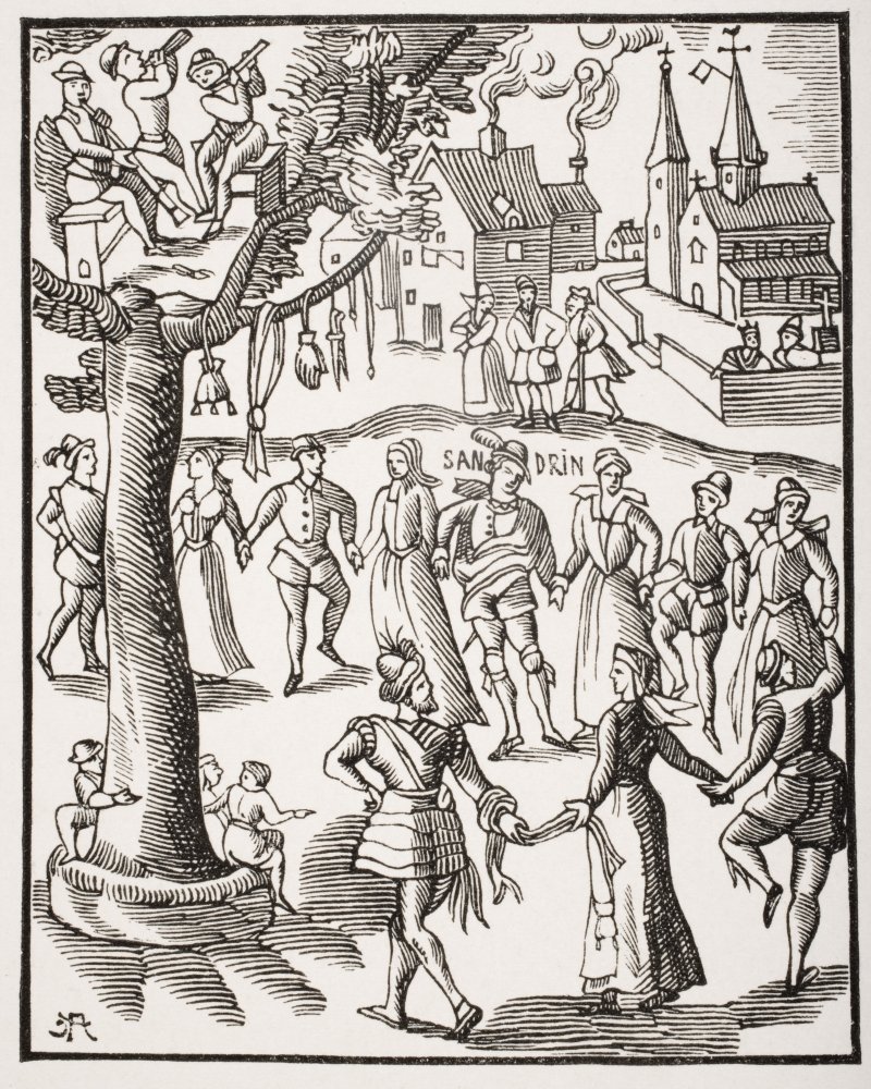 Posterazzi Village Feast 19Th Reproduction Of 16Th Century Woodcut Of The Sandrin Ou Verd Galant Pos