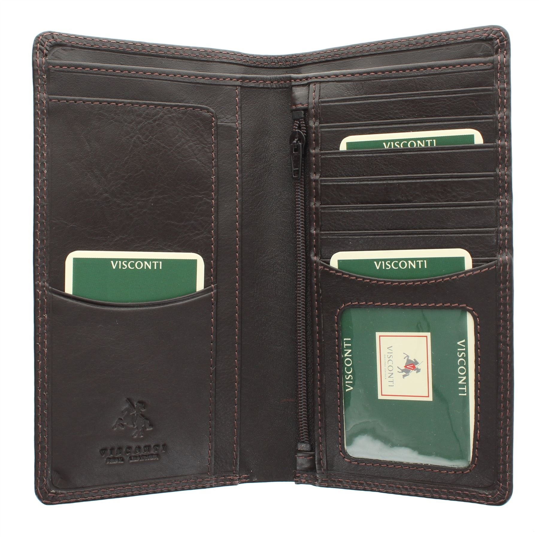 VISCONTI Heritage Collection Big Ben Gents Leather Jacket Wallet RFID Blocking HT12 Chocolate