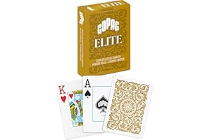 Copag Elite 100% Plastic Playing Cards, Poker Size Jumbo Index Single Deck (Gold)