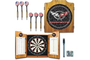 TRADEMARK GLOBAL Chevrolet Corvette Wood Dart Cabinet Set