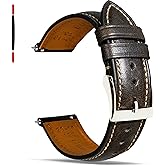 Gomvadr Quick Release Leather Watch Band 14mm 16mm 18mm 19mm 20mm 21mm 22mm 24mm,Vintage Oil Wax-tanned Pull-up Men's Watch Bands Replacement Leather Watch Straps for Men Women