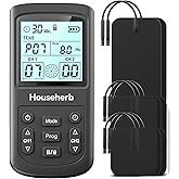 Househerb TENS Unit Muscle Stimulator for Pain Relief, 3-in-1 EMS TENS Machine with 28 Modes, 40 Intensity Levels, Dual Channel Rechargeable Massager with 8 Pads for Back, Neck, Shoulder, Sciatica