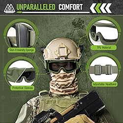 VOZAPOW Airsoft Goggles Anti Fog with ANSI Z87.1
