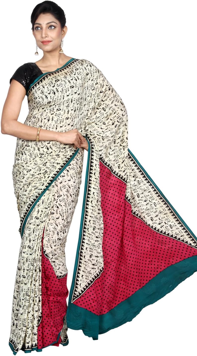 Rajarams Maroon Colored Handloom Cotton Women’s Silk Saree With Unstitched Blouse