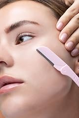 Brushworks Angled Dermaplaners Pack of 6 Facial Exfoliating Razors Women Peach view 5