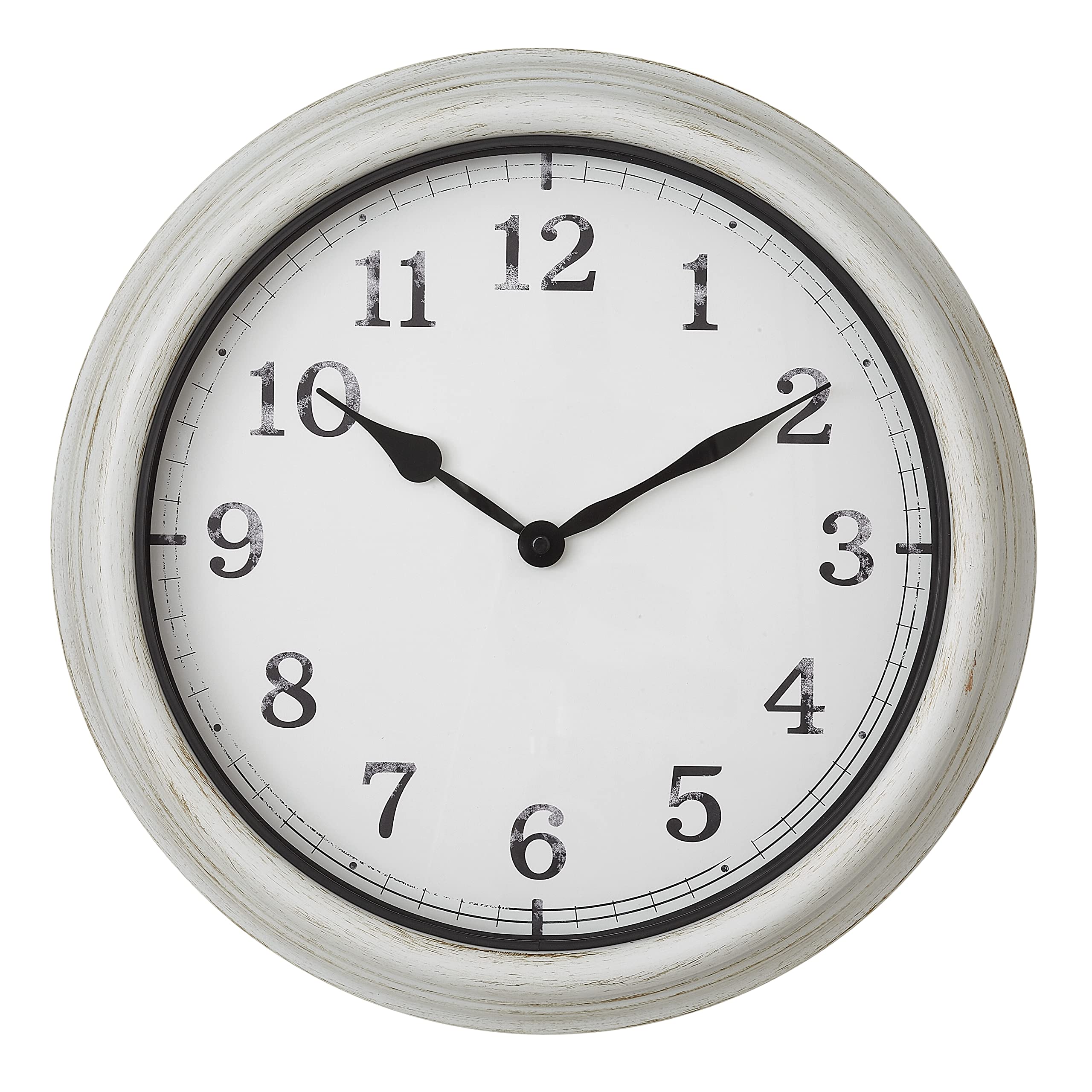 TFA Dostmann 60.3067.02 XL Outdoor Analogue Wall Clock Large Retro Design Splash Proof Metal Glass Patio Balcony White