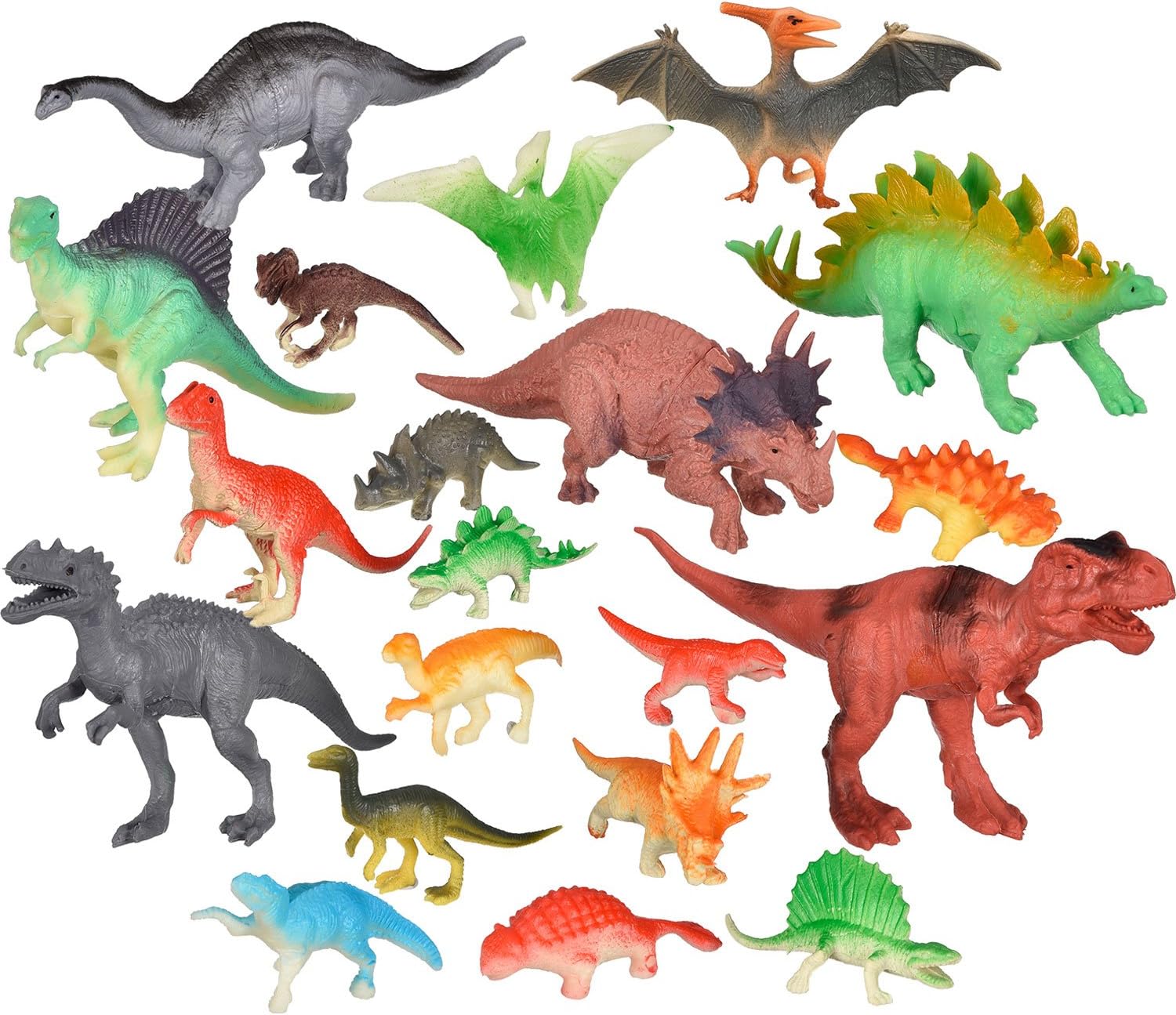 20 Pieces Realistic Looking Dinosaurs Toys Set Dinosaur Figures Playset