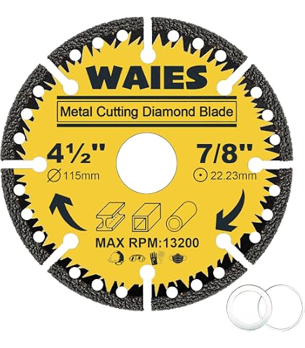 Casaverde 4.5" Diamond Metal Cutting Wheel - All-Purpose Cut Off Wheel For Steel, Iron, Rebar & More