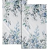 Blue Eucalyptus Hand Towels Set of 2 Sage Leaves Soft Absorbent Small Bath Towel Kitchen Dish Guest Towel for Bathroom Hotel Gym Spa