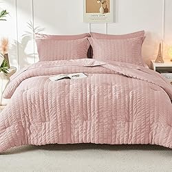 HYMOKEGE Rose Gold Full Size Comforter Sets