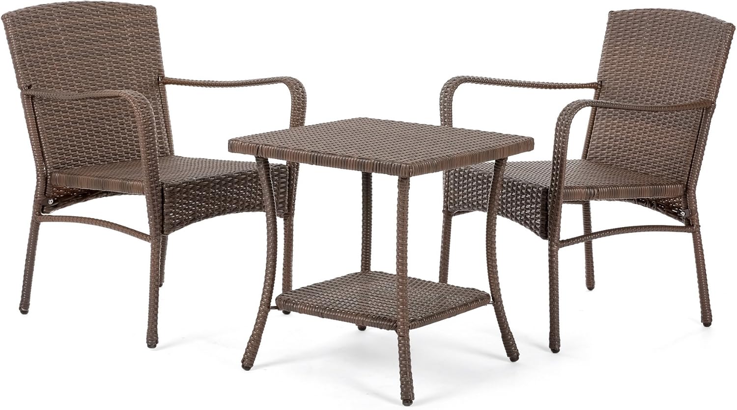 W Unlimited SW1616-2PC Arm Chair Set, Brown: Furniture & Decor