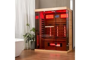 BNEHS 2-3 Person Infrared Sauna, Home Sauna with Himalayan Salt Bricks & Carbon Tubes