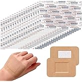 100 Pcs Large Adhesive Bandages 2 x 3 Inch Wound Care Flexible Adhesive Bandages Latex Free Fabric Wrap Gauze Pads for Skin C