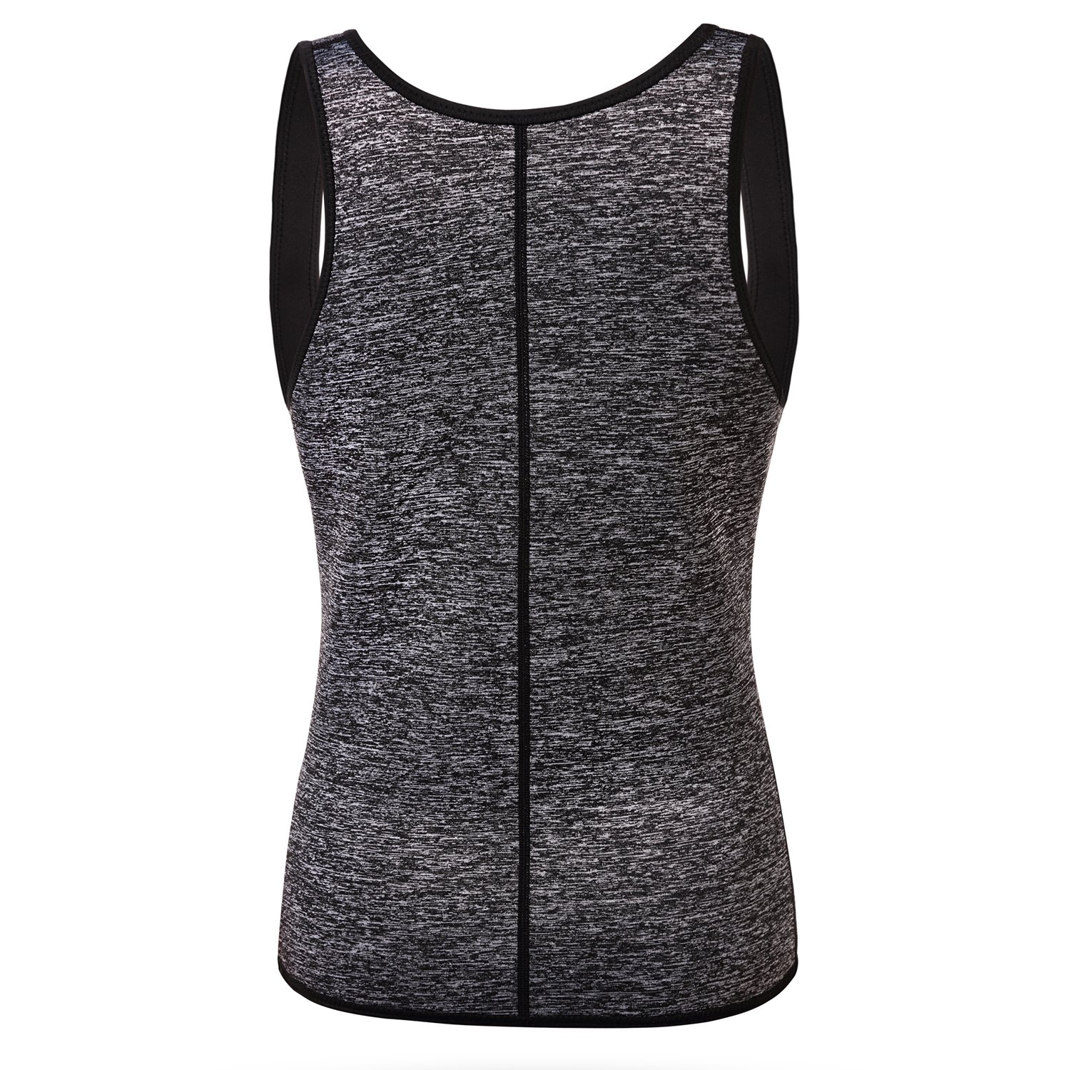 QEESMEI Womens Neoprene Sweat Waist Trainer Cincher Vest Slimming Shirt Body Shaper For Weight Loss (Grey, Small)