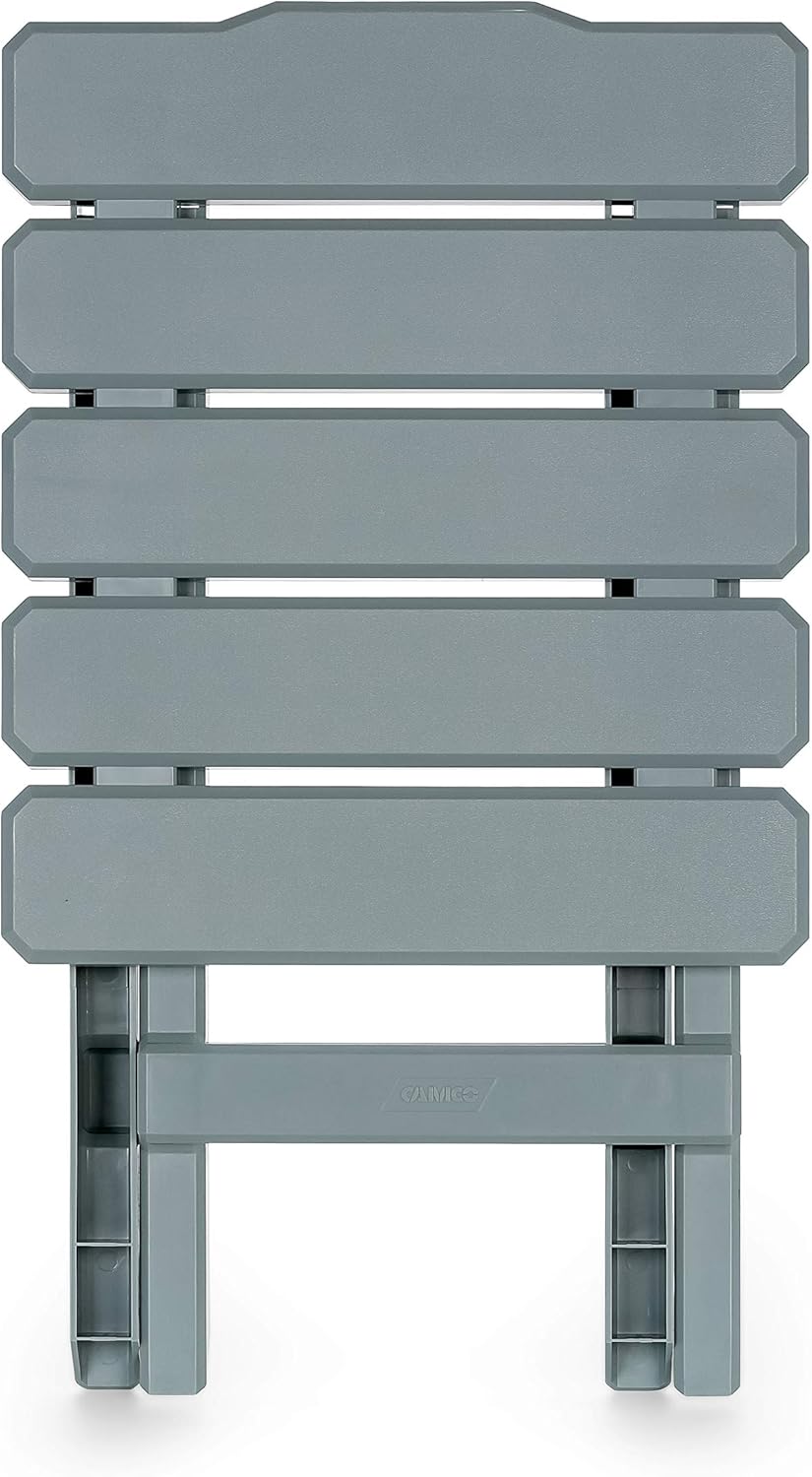 Camco Adirondack Portable Outdoor Folding Side Table - Perfect for The Beach, Camping, Picnics, Cookouts and More - Weatherproof and Rust Resistant - Gray (21032): Automotive