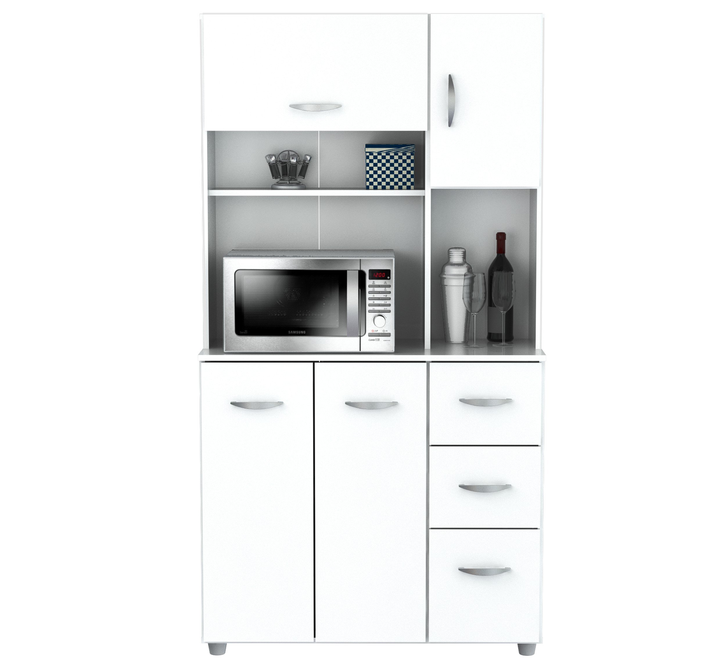 Inval America 4 Door Microwave Storage Laricina White