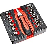 Amazon Basics 23-Piece Magnetic Ratchet Wrench and Screwdriver Set