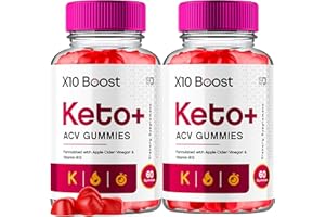 S.O LABS (2 Pack) X10 Boost Keto ACV Gummies Advanced Weight Loss, X10 Boost Keto + ACV 1000mg Apple Cider Vinegar Supplement Gummies, X10 Boost Keto+ACV Gummies Folate Vitamin B12 & B6 Beet Root (120 Gummies)