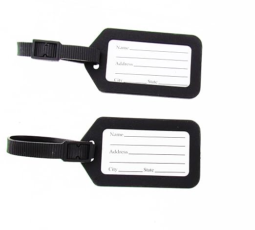 Kofferanhänger mit Adressschild, 2er-Set, 5 er Set, 10 er Set Namensschilder Gepäckanhänger (schwarz 2 er Set)