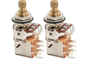 Musiclily Pro A250K Brass Pots Split Standard Shaft 3/8 Inch Push-Pull Audio Taper Potentiometers for Electric Guitar Bass (S