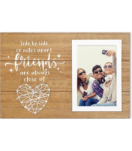 KLYTINK Forever Friends Wooden Photo Frame - Holds 4x6 Photo, Best Friend Gift For Birthday, Christmas, Graduation (Brown, 8x10 Inches)