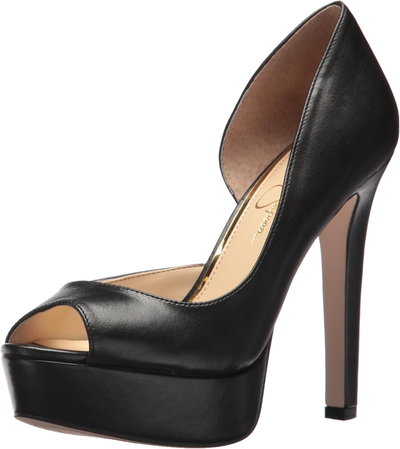 jessica simpson black peep toe heels
