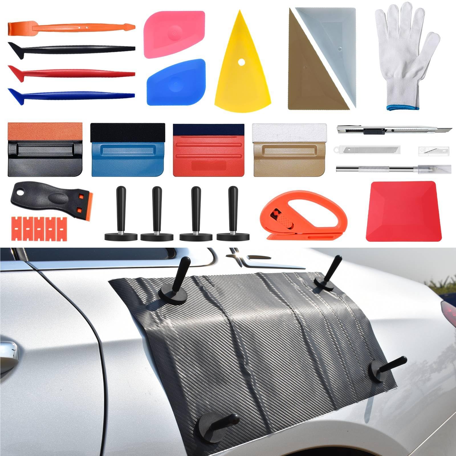 REEVAA Vinyl Wrap Tool Kit for Car, Tint Wrapping Kit with Apron Waist ...