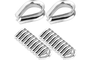 AConnet 20 Pack 3/8 inch Wire Rope Thimble M10 Stainless Steel Rope Thimble Rigging for 3/8 Inch Diameter Wire Ropes/Cables