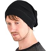 CHARM Mens Slouch Beanie Hat - Womens Organic Cotton Hipster Chemo Slouchy Cap