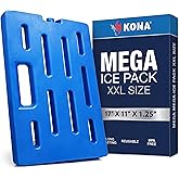 Kona Mega Ice Packs Cooler XXL Size - Long Lasting Reusable Freezer Packs - Alternative to Dry Ice Packs for Cooler Ice Packs - Perfect for Delivery, Catering, Camping, and Travel