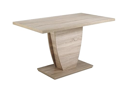 Homexperts Esszimmertisch BARCA / Küchentisch 140 cm breit / Moderner Esstisch in Sonoma Eichenholz Optik / Säulentisch in he