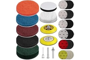 GOH DODD 42 Pieces Car Headlight Restoration Kit, 3 Inch Headlight Cleaner Restorer with ¼” ⅛” Shank, Backing Pads, Wool Pads