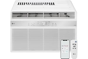 LG 8000 BTU Window Air Conditioner [2024 New] Remote Control WiFi Enabled App Washable Filer Ultra-Quiet Cools 350 Sq. ft for Small & Medium Room AC Unit air conditioner Easy Install White LW8024RSMX