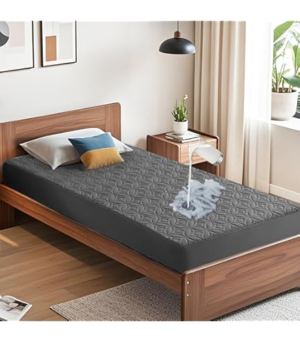 SGI 42 x 80 - Coprimaterasso impermeabile per camper, cuccetta e camion, in spugna super morbida, colore bianco, per tasche profonde fino a 38 cm, facile da lavare, senza vinile