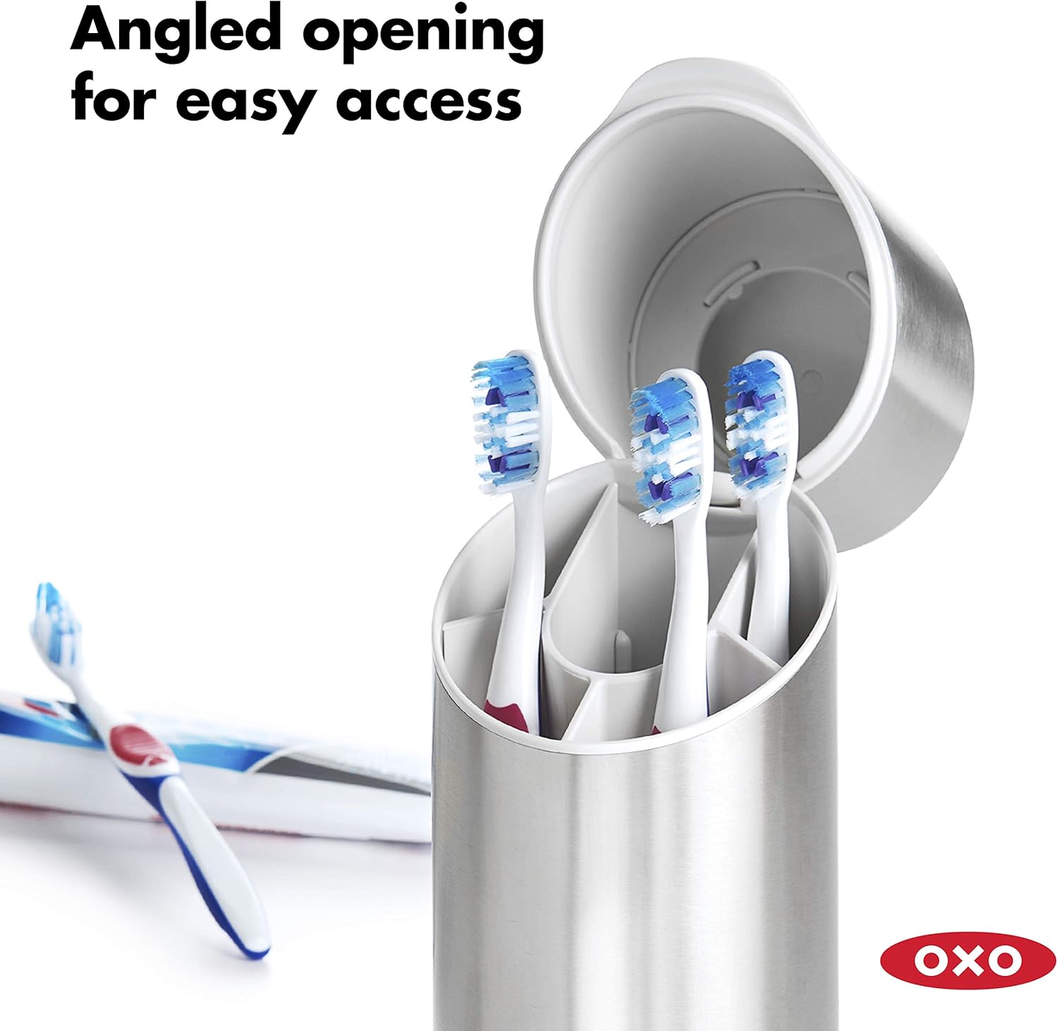 OXO 1286600 Good Grips Stainless Steel Toothbrush Organizer: Home & Kitchen