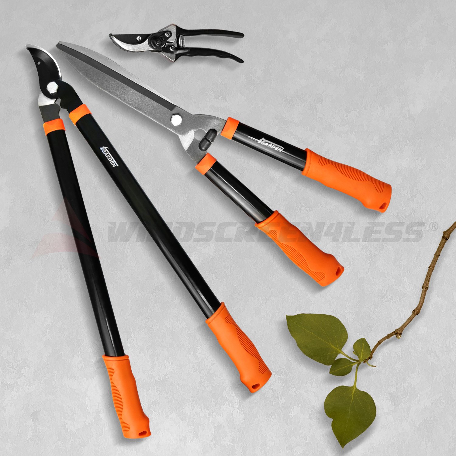 iGarden 3 Piece Combo Garden Tool Set with Lopper, Hedge Shears and