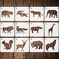 12 Pieces Animal Stencils Plastic Drawing Stencil Reusable Animal Template for DIY Crafts Painting Drawing