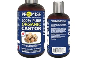 270ml (9oz) ORGANIC CASTOR Oil, 100% Pure Certified For Hair, Beard, Moisturizes, Softens, Nourishes Skin, Hair and Nails, Ma