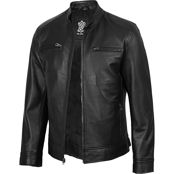 Mens Distressed Quilted Biker Black Real Leather Jacket (X