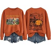 BIEISITI Halloween University Sweatshirts Halloween Town Pumpkin Spooky Women Graphic Fall Pullover