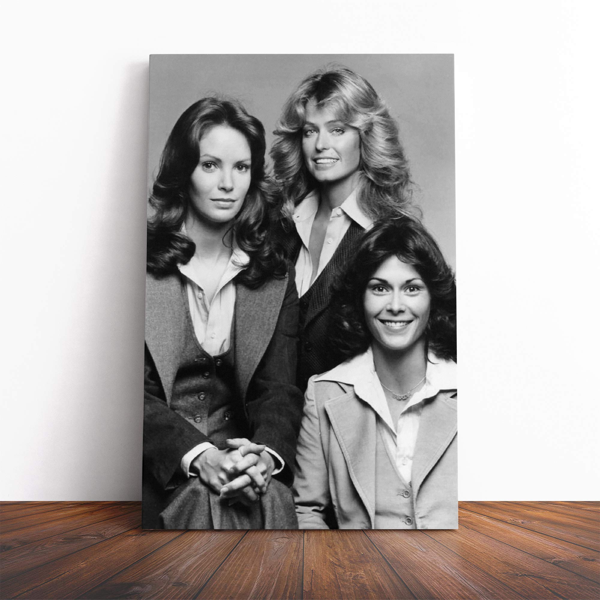 Charlies Angels Original Cast Canvas Print | Gallery Wrapped 30mm Frame Wall Art | 20x14 inches | Ready to Hang | Modern Picture | Living Room Bedroom Lounge Office