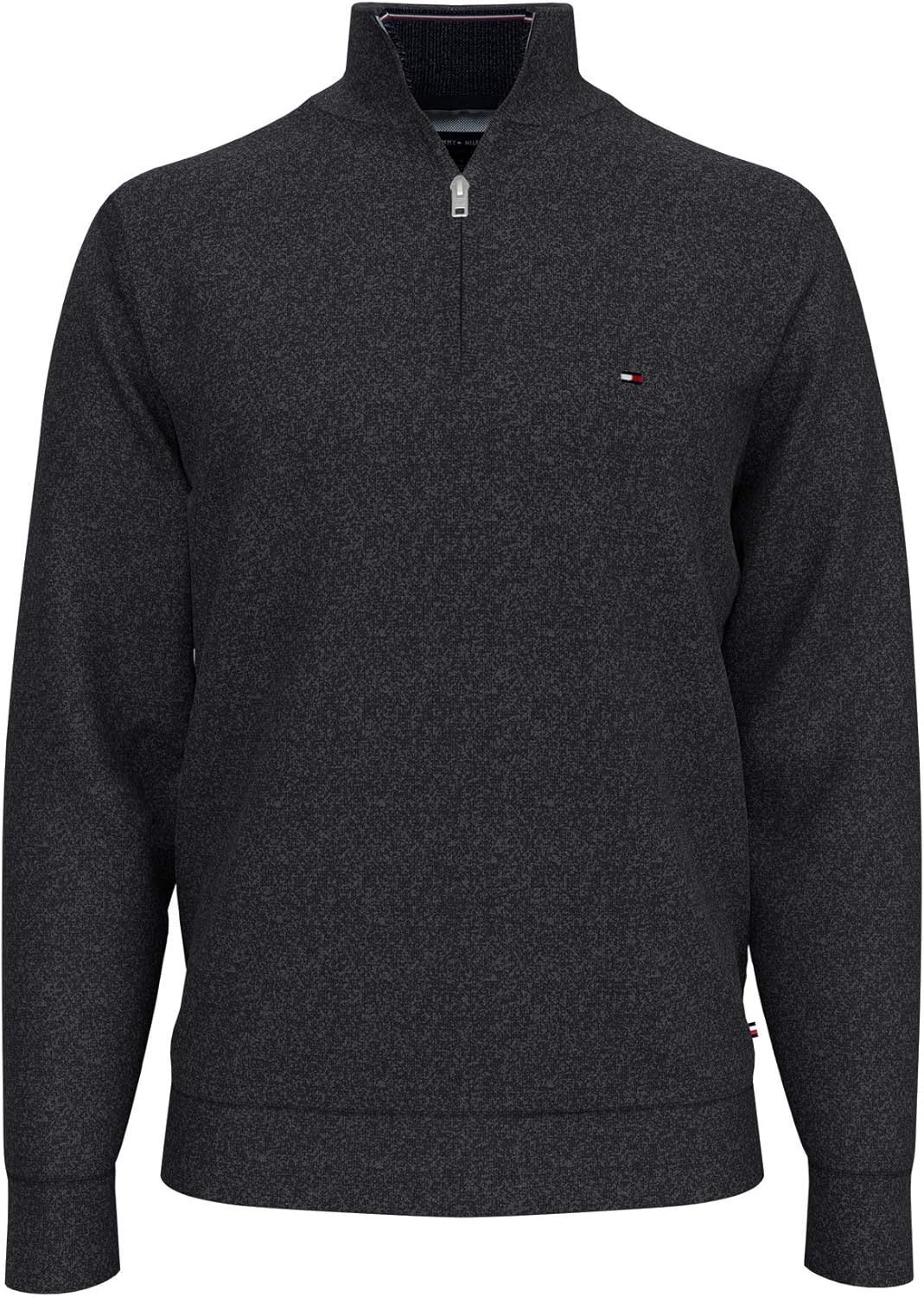 Tommy Hilfiger Men's 1/4 Zip Mockneck Sweatshirt at  Men’s Clothing store