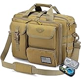 Stypos Tactical Messenger Bag, 15.6/17.3 Inch Tactical Briefcase for Man Military Laptop Bag Messenger Shoulder Bag (Khaki)