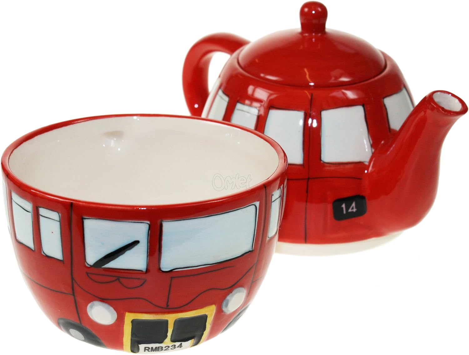 Puckator Routemaster Red Bus Tea for One Set LON42, Mixed, Total Height 17cm Cup 6.5 x 11cm Pot 11 x 11cm - Image 4