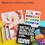 ARTISTRO 24 Colors Acrylic Paint Pens Dual Tip Dot Fine for Rock Fabric Wood view 4