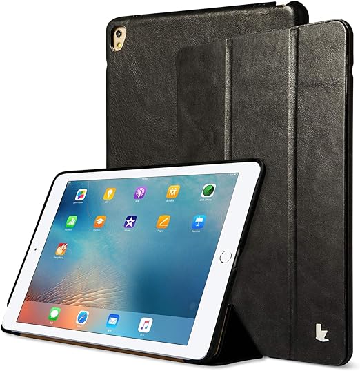 Amazon Com Jisoncase Ipad Pro 9 7 Leather Case Ipad Pro 9 7 Genuine Leather Magnetic Stand Cover Flip Folio Protective Case With Auto Wake Sleep Function For Apple Ipad Pro 9 7 Black Js Pro 11a10 Computers
