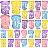 Qinyoung 24 Pcs Blue Dog Birthday Party Supplies 16 oz Plastic Cups Reusable Dog Paw Themed Cups for Birthday Decorations Easter Party Favors for Smoothie, Juice(Colorful)