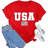 American Flag Shirt Women USA Graphic Tees 4th of July Shirts USA Flag Star and Stripes Patriotic T-Shirt Tops